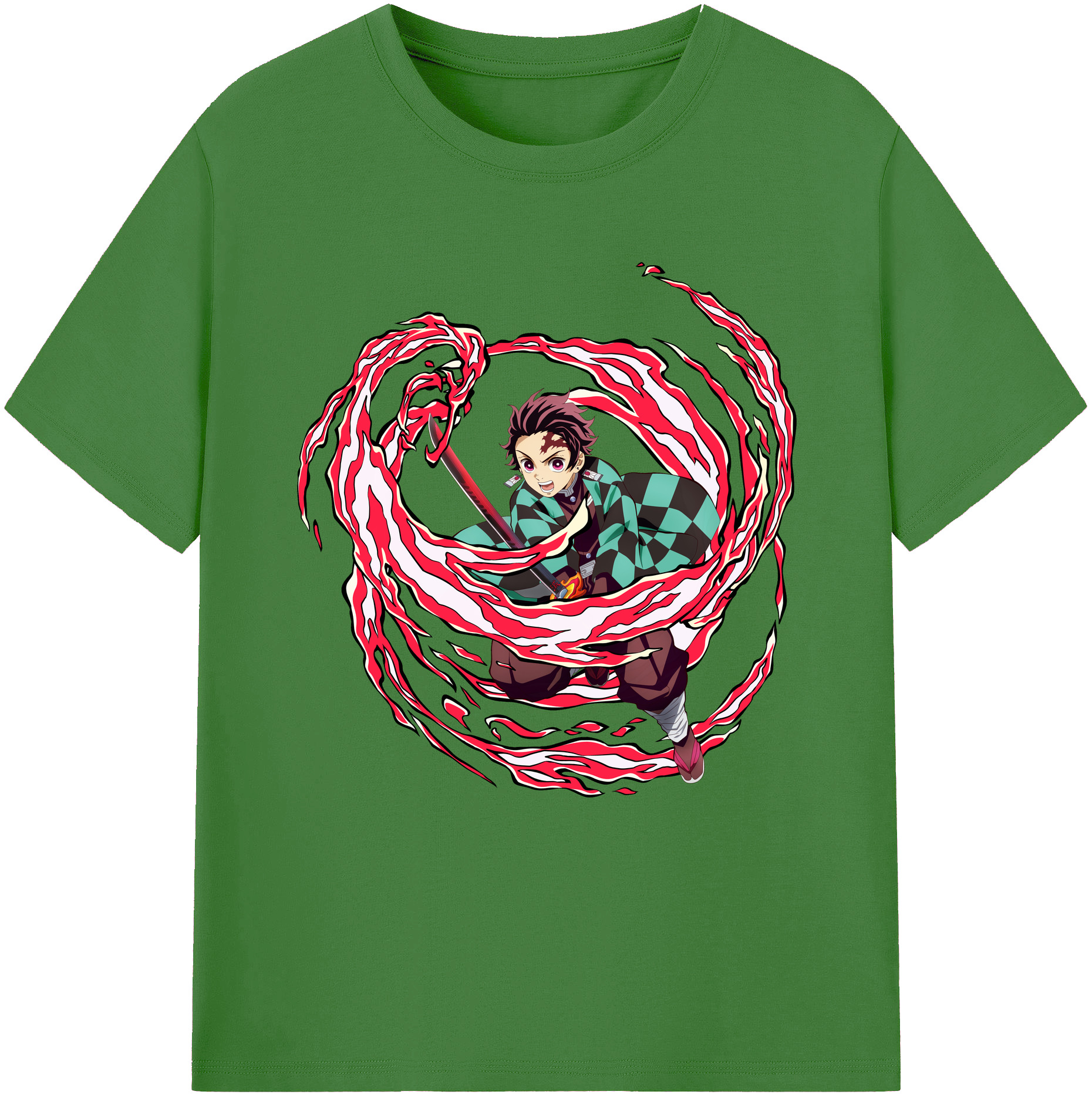 （画像用） 鬼滅の刃 竈門 炭治郎／かまど たんじろう Kamado Tanjirou レディースカジュアルプリントTシャツ（綿100％）